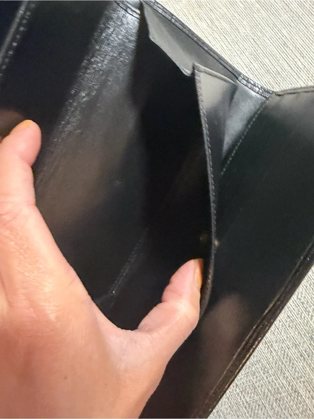Louis Vuitton Black Epi Leather Long Wallet with Flap